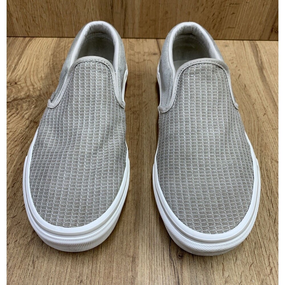 VANS Classic Slip-On (Woven Check) Skate Shoe Size Men's 7.0 Women's 8.5 White - Picture 4 of 12